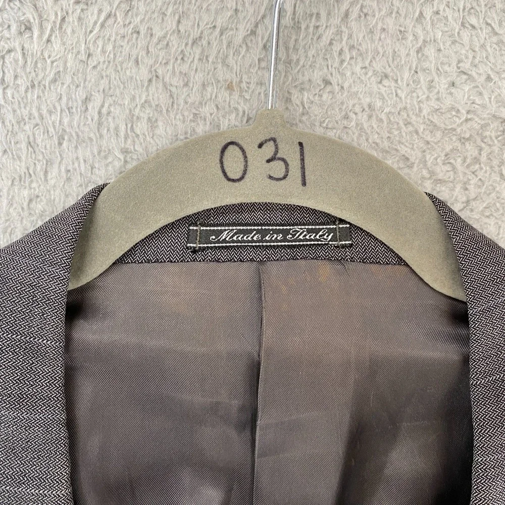 Ermenegildo Zegna Blazer Mens 50 Super 100s Wool‎ Gray Sport Coat Pockets*